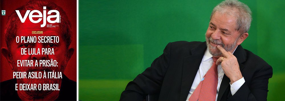 O ex-presidente Lula rebateu a reportagem de capa desta semana da revista Veja, que o acusa de planejar asilo político na Itália; "Não satisfeita em virar piada no Brasil, Veja resolveu passar vergonha em escala internacional. Fez uma reportagem de capa fantasiosa, para dizer o mínimo, e inventou que o ex-presidente Lula estaria planejando fugir para a Itália para evitar ser preso, com a ajuda da embaixada daquele país", publicou Lula no Facebook; a embaixada da Itália também já se pronunciou negando o teor da reportagem (Foto: Valter Lima) O ex-presidente Lula rebateu a reportagem de capa desta semana da revista Veja, que o acusa de planejar asilo político na Itália; "Não satisfeita em virar piada no Brasil, Veja resolveu passar vergonha em escala internacional. Fez uma reportagem de capa fantasiosa, para dizer o mínimo, e inventou que o ex-presidente Lula estaria planejando fugir para a Itália para evitar ser preso, com a ajuda da embaixada daquele país", publicou Lula no Facebook; a embaixada da Itália também já se pronunciou negando o teor da reportagem