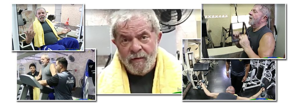 Como em abril de 2015, página do ex-presidente no Facebook posta vídeo de Lula fazendo exercícios físicos, com mensagens do petista incentivando as pessoas a malhar; vídeo termina divulgando um número fundamental, que indica que tudo está bem com a saúde do líder político; pressão: "12 por 7", diz o personal trainer; Lula está a caminho de Brasília nessa semana, prestes a aceitar um ministério importante no governo Dilma (Foto: Gisele Federicce) Como em abril de 2015, página do ex-presidente no Facebook posta vídeo de Lula fazendo exercícios físicos, com mensagens do petista incentivando as pessoas a malhar; vídeo termina divulgando um número fundamental, que indica que tudo está bem com a saúde do líder político; pressão: "12 por 7", diz o personal trainer; Lula está a caminho de Brasília nessa semana, prestes a aceitar um ministério importante no governo Dilma