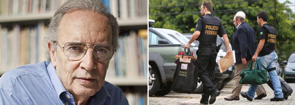 Jornalista Janio de Freitas lembra caso histórico do jornalismo de 1994, quando um casal dono de uma escola infantil teve a vida arruinada após ser acusado de fazer orgias sexuais com as crianças, o que ficou provado ser mentira; "Os 'vazamentos' da Lava Jato, da Zelotes e outros seguem o mesmo padrão do caso Escola Base: um policial/procurador diz, é o suficiente", compara; ele lembra que há, "agora, um agravante sobre o caso anterior: o direcionamento" (Foto: Gisele Federicce) Jornalista Janio de Freitas lembra caso histórico do jornalismo de 1994, quando um casal dono de uma escola infantil teve a vida arruinada após ser acusado de fazer orgias sexuais com as crianças, o que ficou provado ser mentira; "Os 'vazamentos' da Lava Jato, da Zelotes e outros seguem o mesmo padrão do caso Escola Base: um policial/procurador diz, é o suficiente", compara; ele lembra que há, "agora, um agravante sobre o caso anterior: o direcionamento"