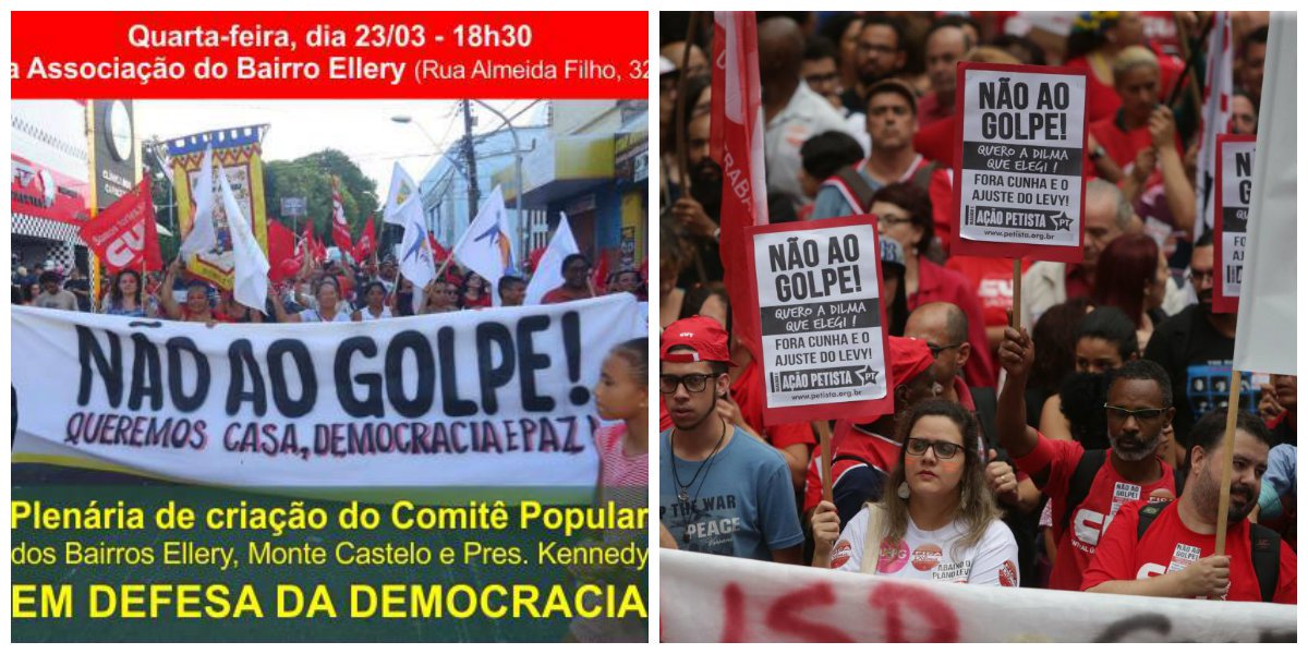 Está marcado para hoje (23) o lançamento do "Comitê Popular em Defesa da Democracia" dos bairros Ellery, Monte Castelo e Presidente Kennedy. O evento será na sede da Associação do Bairro Ellery, na rua Almeida Filho, 326. Também hoje está prevista a Plenária das Periferias Contra o Golpe, no conjunto Palmeiras, às 17 horas, no Banco Palmas. Às 18 horas haverá uma aula pública de história, no Sindicato dos Servidores de Maracanaú
(Foto: Fatima 247) Está marcado para hoje (23) o lançamento do "Comitê Popular em Defesa da Democracia" dos bairros Ellery, Monte Castelo e Presidente Kennedy. O evento será na sede da Associação do Bairro Ellery, na rua Almeida Filho, 326. Também hoje está prevista a Plenária das Periferias Contra o Golpe, no conjunto Palmeiras, às 17 horas, no Banco Palmas. Às 18 horas haverá uma aula pública de história, no Sindicato dos Servidores de Maracanaú