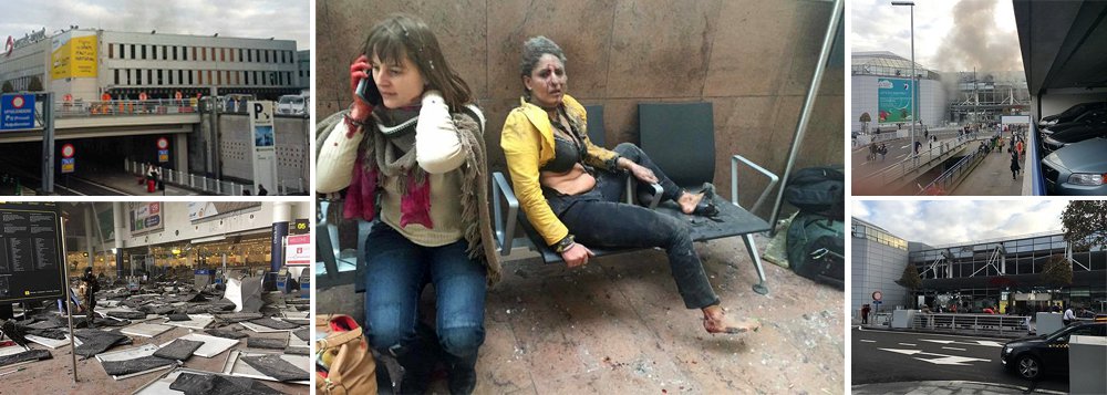 Dupla explosão no Aeroporto de Zaventem, em Bruxelas, e em uma estação de metrô deixou várias pessoas mortas e muitas feridas, informou a Polícia Federal belga; imagens mostram densa nuvem de fumaça saindo também de um dos terminais do aeroporto, enquanto dezenas de passageiros correm para o exterior do prédio com suas malas; as explosões ocorreram perto de uma porta de embarque para os Estados Unidos, onde estavam muitos passageiros; Bruxelas se tornou conhecida como um dos principais centros do terror islâmico, desde os atentados ao Bataclan em Paris (Foto: Roberta Namour) Dupla explosão no Aeroporto de Zaventem, em Bruxelas, e em uma estação de metrô deixou várias pessoas mortas e muitas feridas, informou a Polícia Federal belga; imagens mostram densa nuvem de fumaça saindo também de um dos terminais do aeroporto, enquanto dezenas de passageiros correm para o exterior do prédio com suas malas; as explosões ocorreram perto de uma porta de embarque para os Estados Unidos, onde estavam muitos passageiros; Bruxelas se tornou conhecida como um dos principais centros do terror islâmico, desde os atentados ao Bataclan em Paris