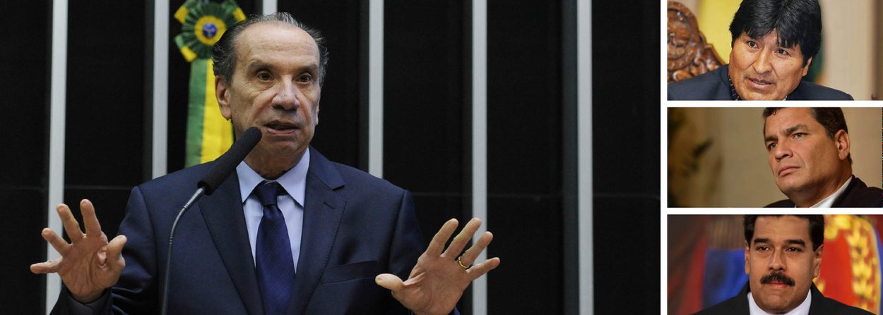 Após criticar a OEA por ter denunciado o golpe no Brasil, o senador Aloysio Nunes agora repudia as declarações dos presidentes da Bolívia, Equador e Venezuela; segundo o tucano, esses países "incorrem em grave ingerência em assuntos internos do Brasil ao difamar como “tentativa de golpe” e "um novo plano Condor" o processo de impeachment, em curso ao amparo da Constituição Federal de 1988 no Congresso Nacional, e a operação Lava Jato, realizada ao amparo das leis do País pelo Ministério Público, a Polícia Federal e o Poder Judiciário da União" (Foto: Valter Lima) Após criticar a OEA por ter denunciado o golpe no Brasil, o senador Aloysio Nunes agora repudia as declarações dos presidentes da Bolívia, Equador e Venezuela; segundo o tucano, esses países "incorrem em grave ingerência em assuntos internos do Brasil ao difamar como “tentativa de golpe” e "um novo plano Condor" o processo de impeachment, em curso ao amparo da Constituição Federal de 1988 no Congresso Nacional, e a operação Lava Jato, realizada ao amparo das leis do País pelo Ministério Público, a Polícia Federal e o Poder Judiciário da União"