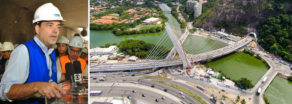 As obras da Linha 4 do metrô do Rio chegaram a 90% de conclusão, informou a Secretaria Estadual de Transportes; as obras começaram há seis anos e, segundo o governo, a linha, que tem 16 quilômetros de extensão, começa a funcionar a partir de julho deste ano, antes dos Jogos Olímpicos; “Esta é uma importante etapa da obra, onde estão sendo lançados na Ponte Estaiada os cabos de sinalização, responsáveis por transmitir para o centro de controle operacional do metrô as informações sobre a circulação dos trens no trecho oeste”, afirmou o secretário de Transportes, Rodrigo Vieira (Foto: Leonardo Lucena) As obras da Linha 4 do metrô do Rio chegaram a 90% de conclusão, informou a Secretaria Estadual de Transportes; as obras começaram há seis anos e, segundo o governo, a linha, que tem 16 quilômetros de extensão, começa a funcionar a partir de julho deste ano, antes dos Jogos Olímpicos; “Esta é uma importante etapa da obra, onde estão sendo lançados na Ponte Estaiada os cabos de sinalização, responsáveis por transmitir para o centro de controle operacional do metrô as informações sobre a circulação dos trens no trecho oeste”, afirmou o secretário de Transportes, Rodrigo Vieira