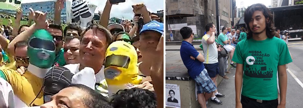 O "porta-voz da juventude" Kim Kataguiri e Jair Bolsonaro se uniram ontem, um com um artigo na Folha e outro posando para fotos, em Brasília, na idade mental de adoradores dos Power Rangers; "Este é o grau de indigência intelectual que vai se tornando dominante nas manifestações da direita", escreve o jornalista Fernando Brito, do Tijolaço (Foto: Gisele Federicce) O "porta-voz da juventude" Kim Kataguiri e Jair Bolsonaro se uniram ontem, um com um artigo na Folha e outro posando para fotos, em Brasília, na idade mental de adoradores dos Power Rangers; "Este é o grau de indigência intelectual que vai se tornando dominante nas manifestações da direita", escreve o jornalista Fernando Brito, do Tijolaço