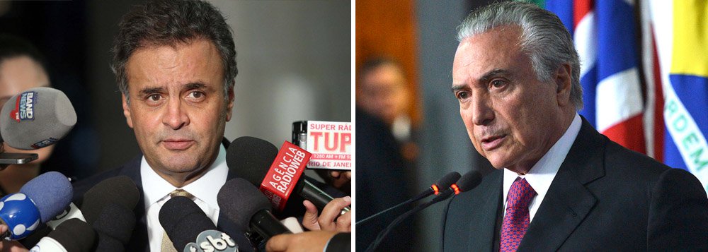 Principal responsável pela crise política, o senador Aécio Neves (PSDB-MG), que fez com que o País mergulhasse no caos ao não aceitar o resultado das urnas e aliar-se ao deputado Eduardo Cunha (PMDB-RJ) para que este levasse adiante o golpe, ele agora se vê reboque do PMDB e diz ter "esperança" no sucesso de um eventual governo Michel Temer; "Nós, do PSDB, estaremos discutindo com o presidente Michel, se ele vier a assumir a Presidência da República, em torno de um programa", diz ele (Foto: Leonardo Attuch) Principal responsável pela crise política, o senador Aécio Neves (PSDB-MG), que fez com que o País mergulhasse no caos ao não aceitar o resultado das urnas e aliar-se ao deputado Eduardo Cunha (PMDB-RJ) para que este levasse adiante o golpe, ele agora se vê reboque do PMDB e diz ter "esperança" no sucesso de um eventual governo Michel Temer; "Nós, do PSDB, estaremos discutindo com o presidente Michel, se ele vier a assumir a Presidência da República, em torno de um programa", diz ele