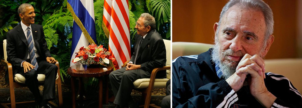 Ex-presidente cubano Fidel Castro afirmou que Cuba não vai esquecer as confrontações do passado com os Estados Unidos e que a ilha "não precisa de presentes" do vizinho do Norte; "Não precisamos que o império nos dê nenhum presente", afirmou; declaração acontece uma semana depois da visita do presidente norte-americano, Barack Obama, a Havana (Foto: Paulo Emílio) Ex-presidente cubano Fidel Castro afirmou que Cuba não vai esquecer as confrontações do passado com os Estados Unidos e que a ilha "não precisa de presentes" do vizinho do Norte; "Não precisamos que o império nos dê nenhum presente", afirmou; declaração acontece uma semana depois da visita do presidente norte-americano, Barack Obama, a Havana