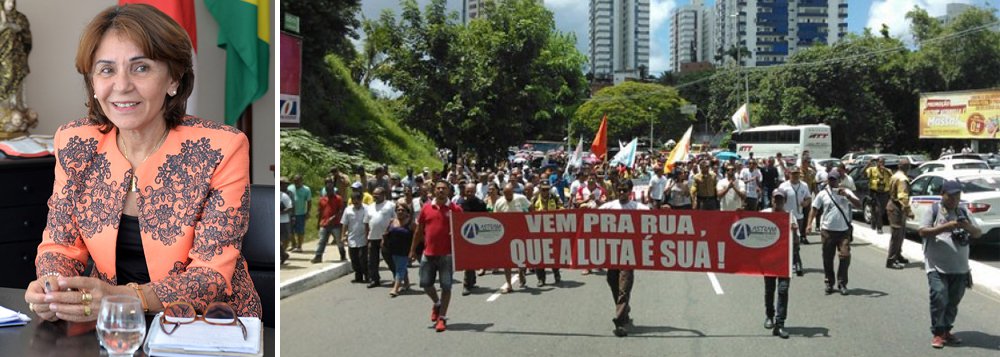 Em nota à imprensa, a Secretaria de Gestão, comandada pela economista Sônia Magnólia, disse que 'encara com estranheza' a greve geral decretada nesta terça-feira pelo Sindicato dos Servidores da Prefeitura de Salvador; 'As negociações estão em andamento e a data-base da categoria é só maio. Portanto, não tem cabimento esse movimento. Em momento algum os sindicalistas falaram em paralisação. A Prefeitura espera que prevaleça o bom-senso', diz a nota; de acordo com a diretoria do Sindseps, em duas reuniões a secretaria não houve acordo sobre os pedidos de reajuste salarial e do auxílio-alimentação (Foto: Romulo Faro) Em nota à imprensa, a Secretaria de Gestão, comandada pela economista Sônia Magnólia, disse que 'encara com estranheza' a greve geral decretada nesta terça-feira pelo Sindicato dos Servidores da Prefeitura de Salvador; 'As negociações estão em andamento e a data-base da categoria é só maio. Portanto, não tem cabimento esse movimento. Em momento algum os sindicalistas falaram em paralisação. A Prefeitura espera que prevaleça o bom-senso', diz a nota; de acordo com a diretoria do Sindseps, em duas reuniões a secretaria não houve acordo sobre os pedidos de reajuste salarial e do auxílio-alimentação