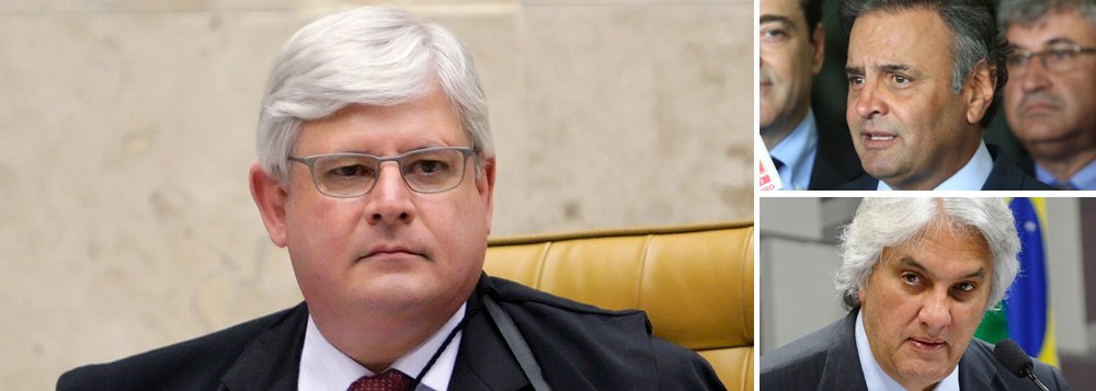 Com base na delação premiada do senador Delcídio Amaral (sem partido-MS), o procurador-geral da República, Rodrigo Janot, enviou ao STF pedido para que sejam abertos inquéritos contra o senador Aécio Neves e a cúpula do PMDB no Senado, incluindo Romero Jucá (RR), Jader Barbalho (PA), Valdir Raupp (RO) e Renan Calheiros (AL), presidente da Casa; caso o ministro Teori Zavascki determine o início das investigações, Aécio passará a ser oficialmente investigado pela Lava Jato; contra ele, há duas linhas de investigação: uma envolvendo suposto recebimento de propina de Furnas, e outra sobre maquiagem de dados do Banco Rural em CPI para esconder irregularidades envolvendo o PSDB (Foto: Gisele Federicce) Com base na delação premiada do senador Delcídio Amaral (sem partido-MS), o procurador-geral da República, Rodrigo Janot, enviou ao STF pedido para que sejam abertos inquéritos contra o senador Aécio Neves e a cúpula do PMDB no Senado, incluindo Romero Jucá (RR), Jader Barbalho (PA), Valdir Raupp (RO) e Renan Calheiros (AL), presidente da Casa; caso o ministro Teori Zavascki determine o início das investigações, Aécio passará a ser oficialmente investigado pela Lava Jato; contra ele, há duas linhas de investigação: uma envolvendo suposto recebimento de propina de Furnas, e outra sobre maquiagem de dados do Banco Rural em CPI para esconder irregularidades envolvendo o PSDB