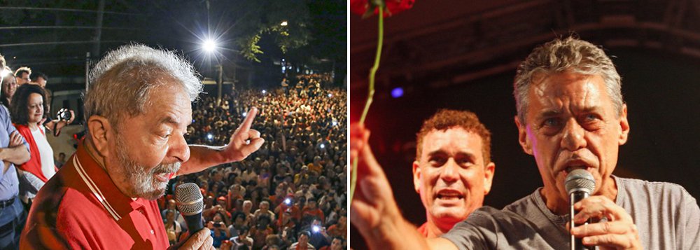 O ex-presidente Lula participará nesta segunda-feira do ato 'Cultura pela Democracia', na Lapa, no Rio de Janeiro; manifesto idealizado por artistas para rejeitar o golpe contra a presidente Dilma Rousseff tem na linha de frente nomes como Chico Buarque, João Bosco e Eric Nepomuceno; o evento iniciará às 17h, e Lula participará do palco das ruas, nos arcos da Lapa, onde ocorrerão apresentações de mais de 100 artistas; "Da mesma forma que as artes e a cultura do nosso país se expressam em sua plena – e rica, e enriquecedora – diversidade, nós também integramos as mais diversas opções ideológicas, políticas, eleitorais. Mas nos une, acima de tudo, a defesa do bem maior: a democracia. O respeito à vontade da maioria. O respeito à diversidade de opiniões", diz trecho do manifesto (Foto: Romulo Faro) O ex-presidente Lula participará nesta segunda-feira do ato 'Cultura pela Democracia', na Lapa, no Rio de Janeiro; manifesto idealizado por artistas para rejeitar o golpe contra a presidente Dilma Rousseff tem na linha de frente nomes como Chico Buarque, João Bosco e Eric Nepomuceno; o evento iniciará às 17h, e Lula participará do palco das ruas, nos arcos da Lapa, onde ocorrerão apresentações de mais de 100 artistas; "Da mesma forma que as artes e a cultura do nosso país se expressam em sua plena – e rica, e enriquecedora – diversidade, nós também integramos as mais diversas opções ideológicas, políticas, eleitorais. Mas nos une, acima de tudo, a defesa do bem maior: a democracia. O respeito à vontade da maioria. O respeito à diversidade de opiniões", diz trecho do manifesto
