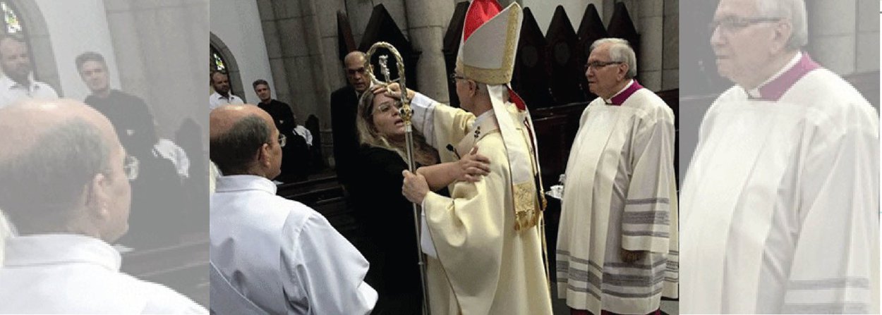 O cardeal de São Paulo, dom Odilo Pedro Scherer, foi atacado nesta quinta (24), na Catedral da Sé, por uma mulher que acusou ele e a CNBB de serem comunistas infiltrados na Igreja Católica; aos gritos, ela dizia: "Você e a CNBB são comunistas infiltrados; não podem fazer isso com a minha Igreja". Ela avançou sobre o cardeal e arrancou sua mitra, derrubando-o ao chão e ferindo-o no rosto (Foto: Valter Lima) O cardeal de São Paulo, dom Odilo Pedro Scherer, foi atacado nesta quinta (24), na Catedral da Sé, por uma mulher que acusou ele e a CNBB de serem comunistas infiltrados na Igreja Católica; aos gritos, ela dizia: "Você e a CNBB são comunistas infiltrados; não podem fazer isso com a minha Igreja". Ela avançou sobre o cardeal e arrancou sua mitra, derrubando-o ao chão e ferindo-o no rosto