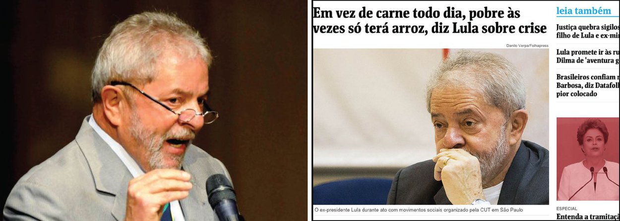 Assessoria de imprensa afirma que jornal "distorceu" a fala do ex-presidente ao reproduzir sua entrevista ao jornal espanhol El País; "Agindo de má-fé, atribuiu ao ex-presidente uma fala que não existiu. Em nenhum momento, Lula afirmou que os pobres terão de deixar de comer carne para comer somente arroz durante a crise", rebate a nota, chamando a distorção de "tradução criativa" (Foto: Gisele Federicce) Assessoria de imprensa afirma que jornal "distorceu" a fala do ex-presidente ao reproduzir sua entrevista ao jornal espanhol El País; "Agindo de má-fé, atribuiu ao ex-presidente uma fala que não existiu. Em nenhum momento, Lula afirmou que os pobres terão de deixar de comer carne para comer somente arroz durante a crise", rebate a nota, chamando a distorção de "tradução criativa"