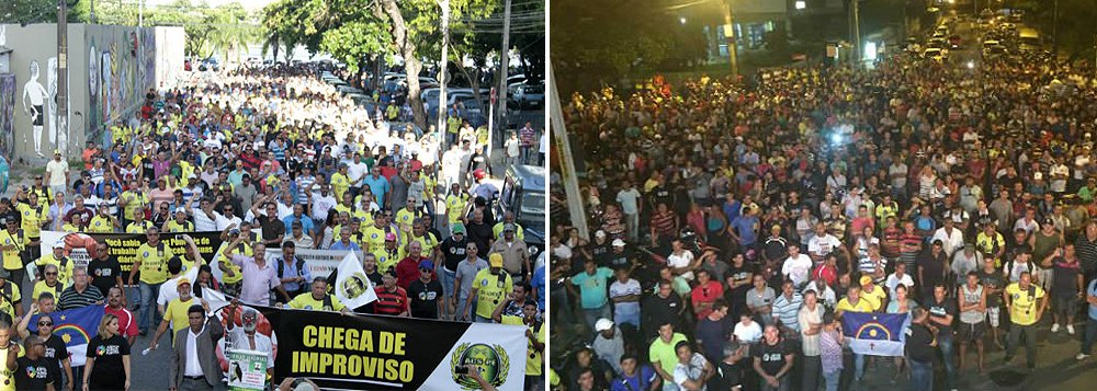 Bombeiros e policiais militares de Pernambuco decidiram, em assembleia realizada nesta quarta-feira (28), não entrar em greve. ; decisão foi tomada após uma série de protestos pelas ruas centrais do Recife e a realização de duas reuniões com representantes do Governo Estadual; categoria decidiu aceitar a proposta do Governo que prevê, a partir de julho, o pagamento de auxílio-uniforme de R$ 750 e vale transporte de R$ 400; gratificação alcançará tanto ativos como inativos ligados à corporação (Foto: Paulo Emílio) Bombeiros e policiais militares de Pernambuco decidiram, em assembleia realizada nesta quarta-feira (28), não entrar em greve. ; decisão foi tomada após uma série de protestos pelas ruas centrais do Recife e a realização de duas reuniões com representantes do Governo Estadual; categoria decidiu aceitar a proposta do Governo que prevê, a partir de julho, o pagamento de auxílio-uniforme de R$ 750 e vale transporte de R$ 400; gratificação alcançará tanto ativos como inativos ligados à corporação