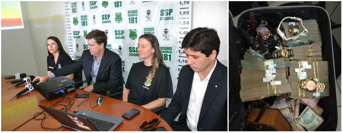 A Polícia Civil prendeu nesta terça (24) cinco envolvidos no esquema de lavagem de dinheiro das verbas de subvenção da Assembleia Legislativa, que ocorria através da Associação Sergipana de Produtores de Eventos (ASPE); a entidade recebeu entre 2011 e 2014 cerca de R$ 3 milhões em emendas direcionadas por diversos deputados estaduais; no ano passado, a ASPE foi beneficiada por duas emendas – uma de R$ 375 mil do deputado estadual Paulinho da Varzinhas (PT do B), que foi cassado ontem pelo Tribunal Regional Eleitoral, e pelo ex-parlamentar Zeca da Silva (PSC), que direcionou o mesmo valor; Zeca, inclusive, deverá ser chamado para depor nos próximos dias; na casa do chefe da quadrilha, a Polícia encontrou R$ 210 mil em espécie (Foto: Valter Lima) A Polícia Civil prendeu nesta terça (24) cinco envolvidos no esquema de lavagem de dinheiro das verbas de subvenção da Assembleia Legislativa, que ocorria através da Associação Sergipana de Produtores de Eventos (ASPE); a entidade recebeu entre 2011 e 2014 cerca de R$ 3 milhões em emendas direcionadas por diversos deputados estaduais; no ano passado, a ASPE foi beneficiada por duas emendas – uma de R$ 375 mil do deputado estadual Paulinho da Varzinhas (PT do B), que foi cassado ontem pelo Tribunal Regional Eleitoral, e pelo ex-parlamentar Zeca da Silva (PSC), que direcionou o mesmo valor; Zeca, inclusive, deverá ser chamado para depor nos próximos dias; na casa do chefe da quadrilha, a Polícia encontrou R$ 210 mil em espécie