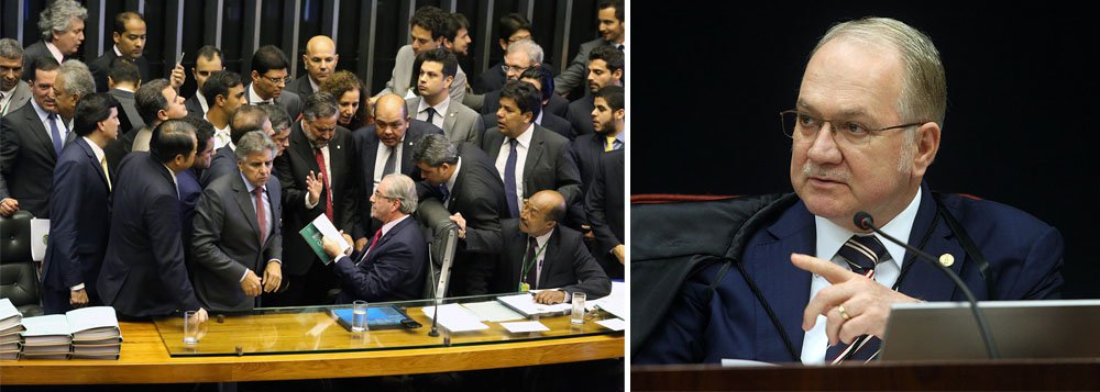 "Ao suspender liminarmente ontem a instalação da comissão especial do impeachment eleita por voto secreto o ministro Luiz Edson Fachin sinalizou que o STF não permitirá pedaladas constitucionais para viabilizar o afastamento da presidente Dilma Rousseff em processo que caracterize golpe parlamentar", afirma a colunista do 247 Tereza Cruvinel; segundo ela, com a freada de Fachin, o jogo de Eduardo Cunha parou: "E o governo terminou com uma importante vitória uma noite qualificada como de primeira grande derrota na batalha do impeachment" (Foto: Tereza Cruvinel) "Ao suspender liminarmente ontem a instalação da comissão especial do impeachment eleita por voto secreto o ministro Luiz Edson Fachin sinalizou que o STF não permitirá pedaladas constitucionais para viabilizar o afastamento da presidente Dilma Rousseff em processo que caracterize golpe parlamentar", afirma a colunista do 247 Tereza Cruvinel; segundo ela, com a freada de Fachin, o jogo de Eduardo Cunha parou: "E o governo terminou com uma importante vitória uma noite qualificada como de primeira grande derrota na batalha do impeachment"