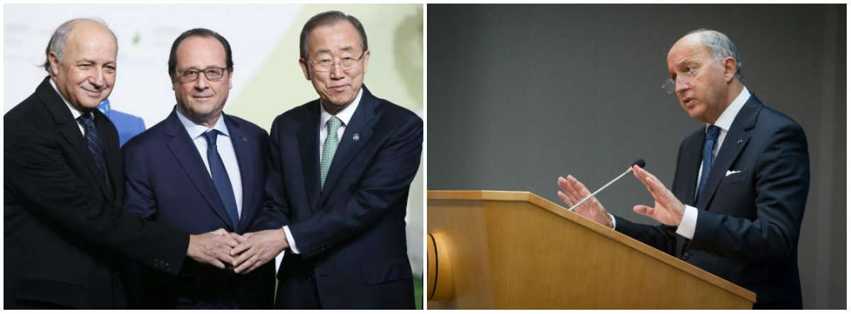 Presidente francês pediu neste sábado 12 aos delegados que participam da conferência do clima, a COP21, em Paris, que adotem o texto do acordo que foi apresentado, o que "será um grande gesto para a humanidade"; François Hollande se dirigiu aos 196 delegados, afirmando que eles têm a "possibilidade de mudar o mundo" caso o documento seja aprovado (Foto: Gisele Federicce) Presidente francês pediu neste sábado 12 aos delegados que participam da conferência do clima, a COP21, em Paris, que adotem o texto do acordo que foi apresentado, o que "será um grande gesto para a humanidade"; François Hollande se dirigiu aos 196 delegados, afirmando que eles têm a "possibilidade de mudar o mundo" caso o documento seja aprovado