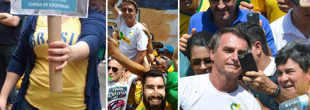 "Os movimentos de extrema direita que organizaram as manifestações repudiaram políticos de direita moderada, como Aécio e Alckmin, que foram escorraçados, xingados e expulsos da Paulista, mas aplaudiram Bolsonaro, que foi o queridinho da marcha de Brasília, ungido, definitivamente, como seu ídolo", escreve Alex Solnik, colunista do 247; segundo ele, "a extrema-direita usou milhões de pessoas que foram às ruas como massa de manobra para seu projeto de retorno às trevas" (Foto: Alex Solnik) "Os movimentos de extrema direita que organizaram as manifestações repudiaram políticos de direita moderada, como Aécio e Alckmin, que foram escorraçados, xingados e expulsos da Paulista, mas aplaudiram Bolsonaro, que foi o queridinho da marcha de Brasília, ungido, definitivamente, como seu ídolo", escreve Alex Solnik, colunista do 247; segundo ele, "a extrema-direita usou milhões de pessoas que foram às ruas como massa de manobra para seu projeto de retorno às trevas"