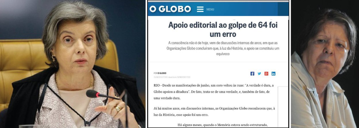 Depois de homenagear em 2014 e 2015 os juízes Joaquim Barbosa e Sergio Moro, com seu prêmio Faz Diferença, o jornal O Globo, dos irmãos Marinho, faz nova aposta no Poder Judiciário; desta vez, a escolhida foi a ministra Cármen Lúcia, que, neste ano, assumirá a presidência do Supremo Tribunal Federal; uma de suas frases marcantes, no ano passado, foi a de que "achávamos que a esperança tinha vencido o medo", numa referência direta ao mote da primeira eleição de Lula; Globo também homenageou Inês Etienne Romeu, uma das vítimas da ditadura militar de 1964, apoiada pelo Globo; só em 2013, jornal fez seu mea culpa pelo apoio ao golpe que suprimiu liberdades e torturou brasileiros como Inês (Foto: Leonardo Attuch) Depois de homenagear em 2014 e 2015 os juízes Joaquim Barbosa e Sergio Moro, com seu prêmio Faz Diferença, o jornal O Globo, dos irmãos Marinho, faz nova aposta no Poder Judiciário; desta vez, a escolhida foi a ministra Cármen Lúcia, que, neste ano, assumirá a presidência do Supremo Tribunal Federal; uma de suas frases marcantes, no ano passado, foi a de que "achávamos que a esperança tinha vencido o medo", numa referência direta ao mote da primeira eleição de Lula; Globo também homenageou Inês Etienne Romeu, uma das vítimas da ditadura militar de 1964, apoiada pelo Globo; só em 2013, jornal fez seu mea culpa pelo apoio ao golpe que suprimiu liberdades e torturou brasileiros como Inês