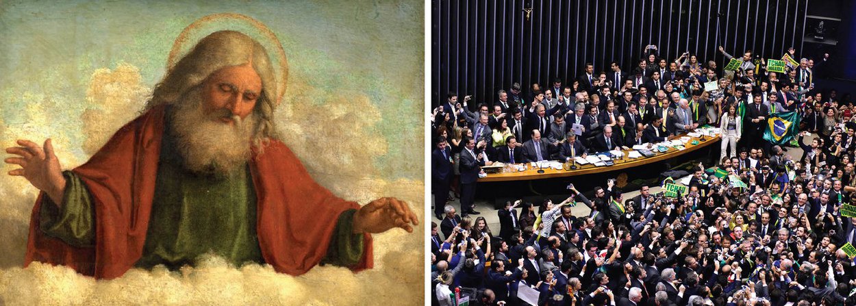 Com muito bom humor e acidez, o jornalista Ayrton Centeno publica "entrevista que ele fez com Deus; o Todo-Poderoso nega que tenha estado na Câmara Federal no último domingo, quando foi citado centenas de vezes pelos deputados ao justificarem seus votos em favor do impeachment da presidente Dilma Rousseff; "Sabe aquilo que chamam “vergonha pelo outro”? Pois é. Ponha-se no meu lugar e imagine o meu fracasso. Fui pra nuvem mais cedo e tapei a cabeça com pena de mim mesmo. Onde foi que errei? Suspeito que, no dia em que criei aquelas cavalgaduras, tinha tomado um porre de hidromel…", diz Deus; confira a entrevista na íntegra (Foto: Valter Lima) Com muito bom humor e acidez, o jornalista Ayrton Centeno publica "entrevista que ele fez com Deus; o Todo-Poderoso nega que tenha estado na Câmara Federal no último domingo, quando foi citado centenas de vezes pelos deputados ao justificarem seus votos em favor do impeachment da presidente Dilma Rousseff; "Sabe aquilo que chamam “vergonha pelo outro”? Pois é. Ponha-se no meu lugar e imagine o meu fracasso. Fui pra nuvem mais cedo e tapei a cabeça com pena de mim mesmo. Onde foi que errei? Suspeito que, no dia em que criei aquelas cavalgaduras, tinha tomado um porre de hidromel…", diz Deus; confira a entrevista na íntegra