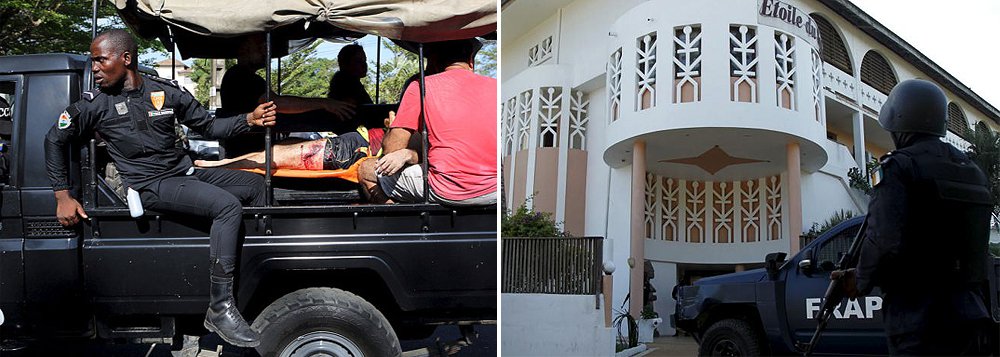 Ataque a um hotel de Grand-Bassam, a oeste de Abidjan, principal cidade da Costa do Marfim, resultou em 22 pessoas mortas; "O balanço é pesado, os terroristas conseguiram matar 14 civis e nós perdemos dois membros das forças especiais", declarou o presidente da Costa do MarfimAlassane Ouattara; organização terrorista Al Qaeda no Magrebe islâmico reivindicou o ataque à estância balneária (Foto: Paulo Emílio) Ataque a um hotel de Grand-Bassam, a oeste de Abidjan, principal cidade da Costa do Marfim, resultou em 22 pessoas mortas; "O balanço é pesado, os terroristas conseguiram matar 14 civis e nós perdemos dois membros das forças especiais", declarou o presidente da Costa do MarfimAlassane Ouattara; organização terrorista Al Qaeda no Magrebe islâmico reivindicou o ataque à estância balneária