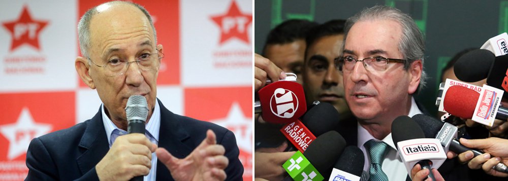 Presidente do PT, Rui Falcão, criticou a aprovação do parecer favorável à abertura do processo de impeachment; disse que a “forças mais reacionárias do país venceram a primeira batalha”, mas que o partido buscará mobilizar a militância para “não permitir que a democracia, conquistada pela luta e a vida de tantos patriotas, seja destruída”; “Hoje, a infâmia e o golpismo feriram a democracia, rasgando a Constituição. Sob o comando do réu Eduardo Cunha e as promessas do vice conspirador — a admissibilidade do processo de impedimento foi aprovada na Câmara dos Deputados”, diz trecho da nota (Foto: Roberta Namour) Presidente do PT, Rui Falcão, criticou a aprovação do parecer favorável à abertura do processo de impeachment; disse que a “forças mais reacionárias do país venceram a primeira batalha”, mas que o partido buscará mobilizar a militância para “não permitir que a democracia, conquistada pela luta e a vida de tantos patriotas, seja destruída”; “Hoje, a infâmia e o golpismo feriram a democracia, rasgando a Constituição. Sob o comando do réu Eduardo Cunha e as promessas do vice conspirador — a admissibilidade do processo de impedimento foi aprovada na Câmara dos Deputados”, diz trecho da nota