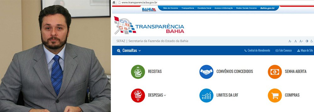 O governo do Estado lançou nesta quinta-feira o novo portal 'Transparência Bahia', que teve o leiaute reformulado para atender às principais recomendações de navegabilidade na internet, reunidas no padrão de identidade digital do governo federal; o site também adotou requisitos de acessibilidade, como opção de alterar o contraste da tela e o menu na parte superior de todas as páginas, com atalhos de navegação padronizados; O layout também se adequa ao tamanho de telas de smartphones e tablets; "O nosso objetivo é buscar a excelência no que diz respeito à transparência das contas públicas. Facilitar a navegação e o acesso são cuidados essenciais neste sentido", diz o secretário da Fazenda, Manoel Vitório (Foto: Romulo Faro) O governo do Estado lançou nesta quinta-feira o novo portal 'Transparência Bahia', que teve o leiaute reformulado para atender às principais recomendações de navegabilidade na internet, reunidas no padrão de identidade digital do governo federal; o site também adotou requisitos de acessibilidade, como opção de alterar o contraste da tela e o menu na parte superior de todas as páginas, com atalhos de navegação padronizados; O layout também se adequa ao tamanho de telas de smartphones e tablets; "O nosso objetivo é buscar a excelência no que diz respeito à transparência das contas públicas. Facilitar a navegação e o acesso são cuidados essenciais neste sentido", diz o secretário da Fazenda, Manoel Vitório