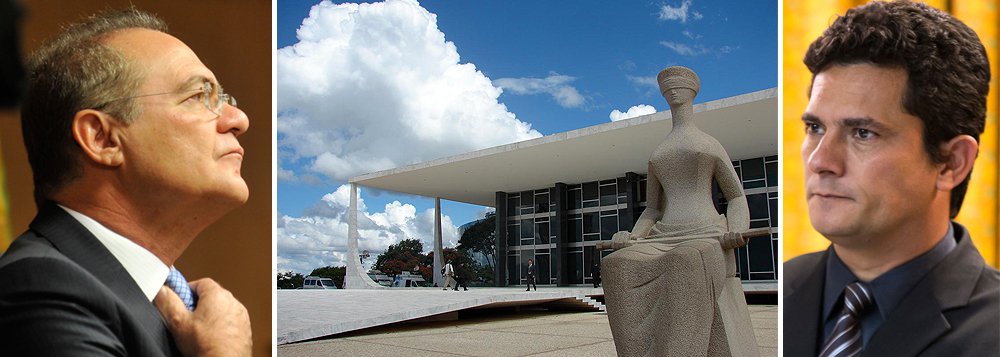 “Um juiz de exceção não pode substituir, por mais que queira, o Supremo Tribunal Federal. E aí, por conta dessa polarização, o entendimento de que ser julgado pelo Supremo não é ser julgado pela Justiça. Nessa excepcionalidade que vivemos, tem de ser julgado pelo juiz de exceção”, disse o senador Renan Calheiros (PMDB-AL), presidente do Congresso Nacional, sobre o grampo ilegal divulgado na tarde de ontem pelo juiz Sergio Moro; “É prudente aguardarmos o conhecimento detalhado dos fatos para que possamos posicionar o Congresso Nacional” (Foto: Leonardo Attuch) “Um juiz de exceção não pode substituir, por mais que queira, o Supremo Tribunal Federal. E aí, por conta dessa polarização, o entendimento de que ser julgado pelo Supremo não é ser julgado pela Justiça. Nessa excepcionalidade que vivemos, tem de ser julgado pelo juiz de exceção”, disse o senador Renan Calheiros (PMDB-AL), presidente do Congresso Nacional, sobre o grampo ilegal divulgado na tarde de ontem pelo juiz Sergio Moro; “É prudente aguardarmos o conhecimento detalhado dos fatos para que possamos posicionar o Congresso Nacional”