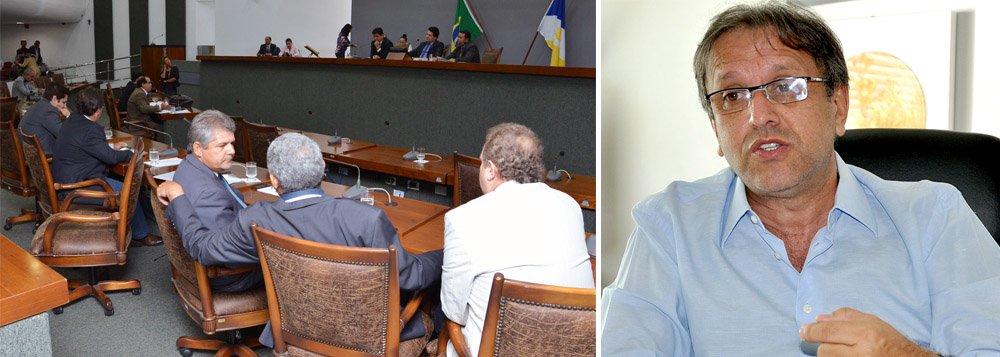 O deputado estadual Nilton Franco (PMDB) deu parecer contrário ao pedido do STJ para processar o governador do Tocantins, Marcelo Miranda (PMDB), na CCJ; o gestor é acusado pelo MPF de cometer crimes de licitação fraudulenta e peculato – apropriação de dinheiro ou outros bens, por servidor público em razão do cargo; a ação é referente à Organização da Sociedade Civil (Oscip) Brasil, responsável pela terceirização dos hospitais do Estado na primeira gestão de Marcelo (2003-2006) (Foto: Leonardo Lucena) O deputado estadual Nilton Franco (PMDB) deu parecer contrário ao pedido do STJ para processar o governador do Tocantins, Marcelo Miranda (PMDB), na CCJ; o gestor é acusado pelo MPF de cometer crimes de licitação fraudulenta e peculato – apropriação de dinheiro ou outros bens, por servidor público em razão do cargo; a ação é referente à Organização da Sociedade Civil (Oscip) Brasil, responsável pela terceirização dos hospitais do Estado na primeira gestão de Marcelo (2003-2006)