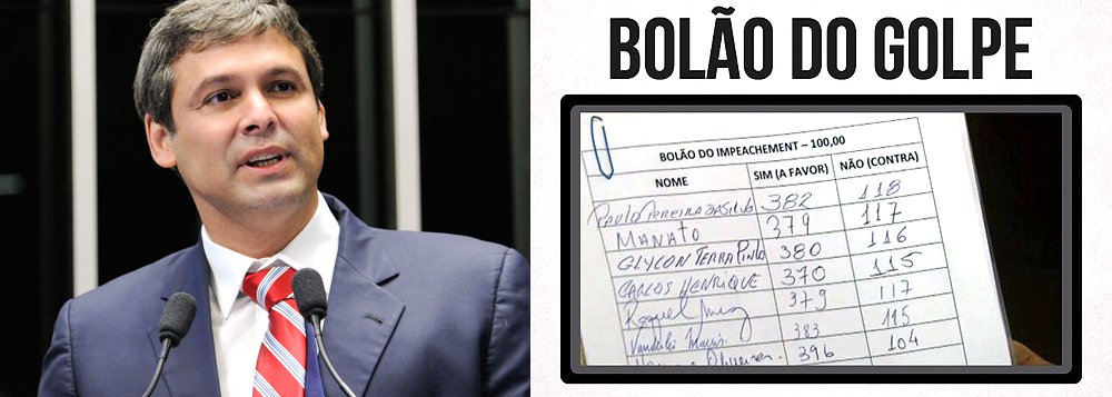 Senador do PT diz que "deputados golpistas, liderados por Paulinho da Força", que "gastaram parte do dia recolhendo apostas sobre o placar de domingo", para um "bolão" sobre o placar do impeachment, "debocham da democracia (e mentem nos números)"; "Para eles, a democracia brasileira vale cem reais (o valor da aposta) e o golpe é uma brincadeira. Pior: CHUTAM números altos de propósito para criar climão pró-golpe, já que todo mundo sabe que eles NÂO TEM OS VOTOS necessários", denuncia Lindbergh Farias (PT-RJ) (Foto: Gisele Federicce) Senador do PT diz que "deputados golpistas, liderados por Paulinho da Força", que "gastaram parte do dia recolhendo apostas sobre o placar de domingo", para um "bolão" sobre o placar do impeachment, "debocham da democracia (e mentem nos números)"; "Para eles, a democracia brasileira vale cem reais (o valor da aposta) e o golpe é uma brincadeira. Pior: CHUTAM números altos de propósito para criar climão pró-golpe, já que todo mundo sabe que eles NÂO TEM OS VOTOS necessários", denuncia Lindbergh Farias (PT-RJ)