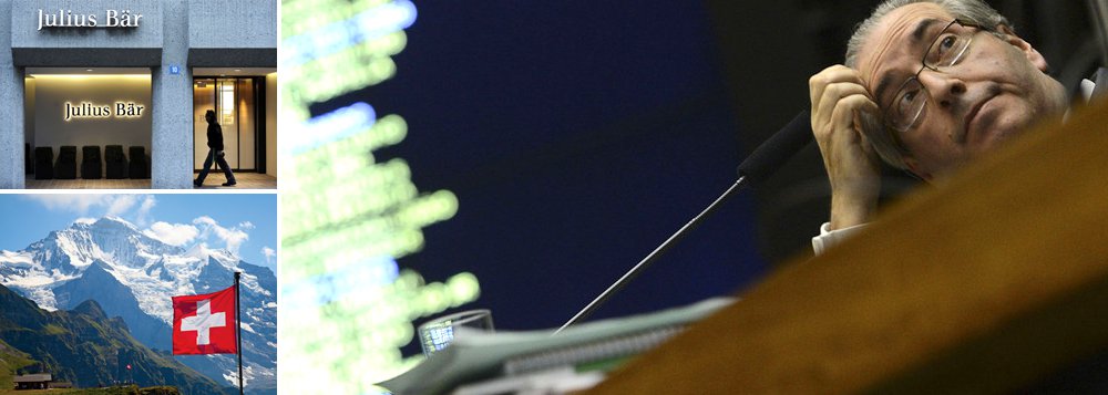 Justiça suíça determinou que o presidente da Câmara pague seis mil francos suíços (cerca de R$ 22,3 mil) ao judiciário daquele país; cobrança é referente aos custos processuais decorrentes das tentativas de Eduardo Cunha (PMDB-RJ) em impedir que os dados e extratos referentes a uma conta bancária que mantinha no banco Julius Baer fossem encaminhados ao Brasil; Tribunal Penal Federal da Suíça alega que Cunha, sua mulher, Cláudia Cordeiros Cruz, e o truste teriam utilizado da mesma estratégia e do mesmo advogado para impedir que as informações fossem remetidas para as autoridades brasileiras (Foto: Paulo Emílio) Justiça suíça determinou que o presidente da Câmara pague seis mil francos suíços (cerca de R$ 22,3 mil) ao judiciário daquele país; cobrança é referente aos custos processuais decorrentes das tentativas de Eduardo Cunha (PMDB-RJ) em impedir que os dados e extratos referentes a uma conta bancária que mantinha no banco Julius Baer fossem encaminhados ao Brasil; Tribunal Penal Federal da Suíça alega que Cunha, sua mulher, Cláudia Cordeiros Cruz, e o truste teriam utilizado da mesma estratégia e do mesmo advogado para impedir que as informações fossem remetidas para as autoridades brasileiras