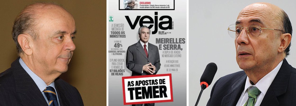 Edição deste fim de semana de Veja, que foi peça fundamental na construção do golpe parlamentar no País, avisa que Michel Temer, que terá como principais ministros Henrique Meirelles (Fazenda) e José Serra (Itamaraty), pretende vender 49% do capital de empresas como Infraero, Eletrosul e Correios, além de flexibilizar direitos trabalhistas; ou seja: vem aí a volta do neoliberalismo (Foto: Aline Lima) Edição deste fim de semana de Veja, que foi peça fundamental na construção do golpe parlamentar no País, avisa que Michel Temer, que terá como principais ministros Henrique Meirelles (Fazenda) e José Serra (Itamaraty), pretende vender 49% do capital de empresas como Infraero, Eletrosul e Correios, além de flexibilizar direitos trabalhistas; ou seja: vem aí a volta do neoliberalismo