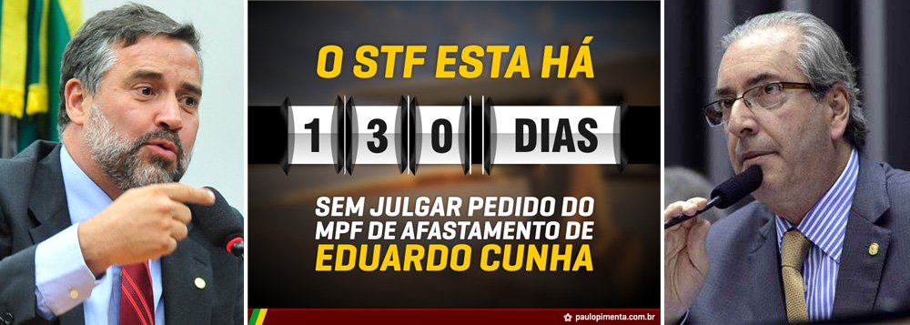 Em postagem no Facebook, o deputado federal Paulo Pimenta (PT-RS) contabiliza que já se passaram 130 dias desde que o procurador-geral da República Rodrigo Janot pediu ao Supremo Tribunal Federal o afastamento de Eduardo Cunha (PMDB-RJ) da presidência da Câmara; "Passados mais de quatro meses, o silêncio do STF. Até quando esperar", pergunta (Foto: Valter Lima) Em postagem no Facebook, o deputado federal Paulo Pimenta (PT-RS) contabiliza que já se passaram 130 dias desde que o procurador-geral da República Rodrigo Janot pediu ao Supremo Tribunal Federal o afastamento de Eduardo Cunha (PMDB-RJ) da presidência da Câmara; "Passados mais de quatro meses, o silêncio do STF. Até quando esperar", pergunta