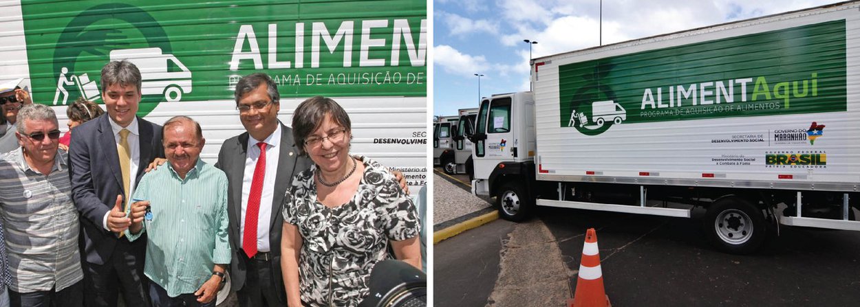 Foram entregues de 45 kits de modernização das Centrais de Abastecimento da Agricultura Familiar do Maranhão para 26 municípios maranhenses; os kits são fruto de convênio celebrado entre a Secretaria de Estado do Desenvolvimento Social (Sedes) e o Ministério de Desenvolvimento Social e Combate à Fome (MDS), no valor de R$ 9 milhões; cada um dos kits é composto de um caminhão-baú frigorífico, uma balança eletrônica de 30 kg e outra de piso móvel de 300 kg, freezers horizontal e vertical, lavadora de alta pressão, monoblocos, pallets, computador, impressora a laser, além de cadeiras e mesa para escritório (Foto: Leonardo Lucena) Foram entregues de 45 kits de modernização das Centrais de Abastecimento da Agricultura Familiar do Maranhão para 26 municípios maranhenses; os kits são fruto de convênio celebrado entre a Secretaria de Estado do Desenvolvimento Social (Sedes) e o Ministério de Desenvolvimento Social e Combate à Fome (MDS), no valor de R$ 9 milhões; cada um dos kits é composto de um caminhão-baú frigorífico, uma balança eletrônica de 30 kg e outra de piso móvel de 300 kg, freezers horizontal e vertical, lavadora de alta pressão, monoblocos, pallets, computador, impressora a laser, além de cadeiras e mesa para escritório