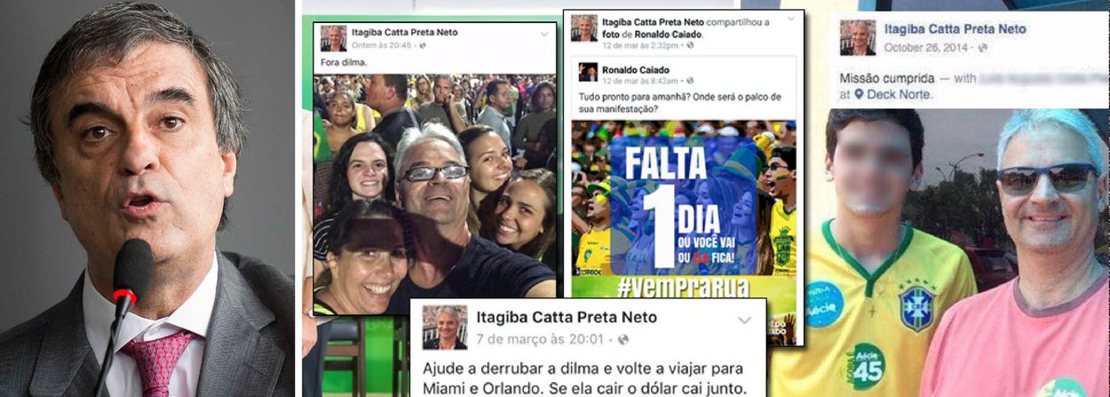 No recurso que ingressará contra a decisão que suspendeu o ato de posse do ex-presidente Luiz Inácio Lula da Silva como ministro da Casa Civil, a Advocacia-Geral da União, comandada por José Eduardo Cardozo, irá argumentar que o juiz Itagiba Catta Preta Neto, da 4ª Vara do Distrito Federal, agiu por "motivações políticas"; defesa do Planalto deve inclusive embasar a tese mostrando os posts do magistrado em apoio a Aécio Neves (PSDB-MG) e pedindo a derrubada da presidente com um argumento curioso: se ela caísse, o dólar também cairia e ficaria mais barato para ir a Miami ou Orlando (EUA)
(Foto: Aquiles Lins) No recurso que ingressará contra a decisão que suspendeu o ato de posse do ex-presidente Luiz Inácio Lula da Silva como ministro da Casa Civil, a Advocacia-Geral da União, comandada por José Eduardo Cardozo, irá argumentar que o juiz Itagiba Catta Preta Neto, da 4ª Vara do Distrito Federal, agiu por "motivações políticas"; defesa do Planalto deve inclusive embasar a tese mostrando os posts do magistrado em apoio a Aécio Neves (PSDB-MG) e pedindo a derrubada da presidente com um argumento curioso: se ela caísse, o dólar também cairia e ficaria mais barato para ir a Miami ou Orlando (EUA)