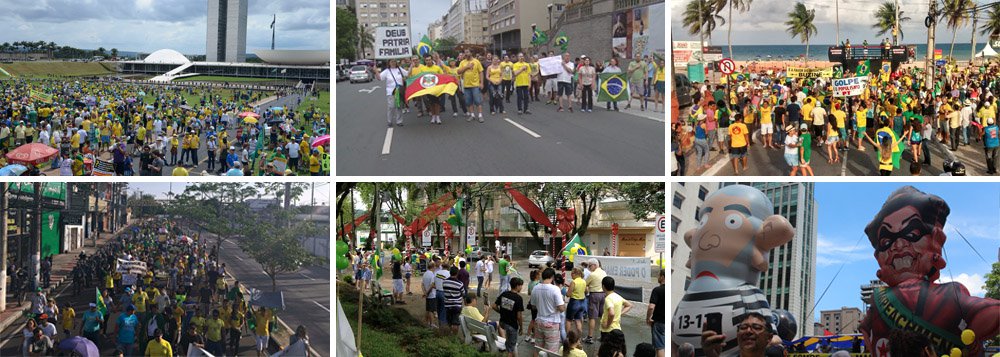 De acordo com o instituto, 40,3 mil pessoas foram às ruas pelo impeachment em São Paulo, neste domingo; número representa uma queda de 70,2% em relação aos 135 mil de agosto passado; em Brasília, a queda foi ainda mais acentuada: 72%; em Curitiba, o recuo foi de 84%; no Rio de Janeiro, de 95%; reação da sociedade organizada à tentativa de golpe capitaneada pelo PSDB e pelo deputado Eduardo Cunha (PMDB-RJ), investigado por corrupção e lavagem de dinheiro, pesou nos números; sem povo nas ruas, o impeachment da presidente Dilma Rousseff tende a naufragar (Foto: Leonardo Attuch) De acordo com o instituto, 40,3 mil pessoas foram às ruas pelo impeachment em São Paulo, neste domingo; número representa uma queda de 70,2% em relação aos 135 mil de agosto passado; em Brasília, a queda foi ainda mais acentuada: 72%; em Curitiba, o recuo foi de 84%; no Rio de Janeiro, de 95%; reação da sociedade organizada à tentativa de golpe capitaneada pelo PSDB e pelo deputado Eduardo Cunha (PMDB-RJ), investigado por corrupção e lavagem de dinheiro, pesou nos números; sem povo nas ruas, o impeachment da presidente Dilma Rousseff tende a naufragar