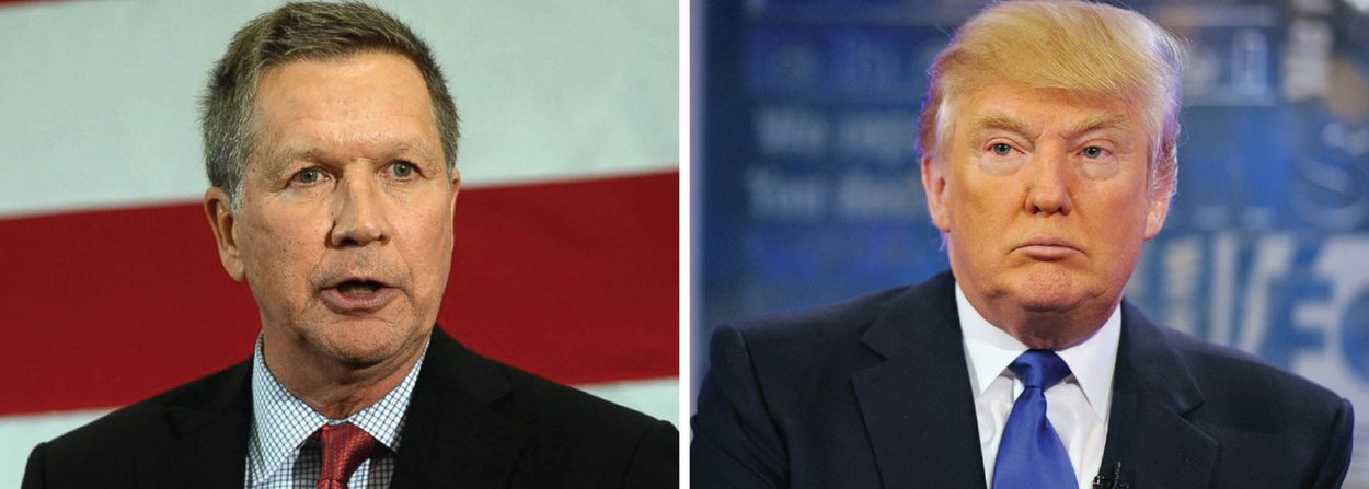 O governador de Ohio, John Kasich, suspendeu nesta quarta (4) sua campanha de pré-candidato do Partido Republicano às eleições presidenciais dos Estados Unidos, marcadas para novembro; com isso, o empresário Donald Trump tornou-se o único pré-candidato republicano; para disputar a eleição, Trump ainda precisa obter a adesão de 1.237 delegados republicanos para garantir a formalização de sua candidatura; Kasich renunciou um dia após o senador Ted Cruz também anunciar a suspensão de sua campanha (Foto: Valter Lima) O governador de Ohio, John Kasich, suspendeu nesta quarta (4) sua campanha de pré-candidato do Partido Republicano às eleições presidenciais dos Estados Unidos, marcadas para novembro; com isso, o empresário Donald Trump tornou-se o único pré-candidato republicano; para disputar a eleição, Trump ainda precisa obter a adesão de 1.237 delegados republicanos para garantir a formalização de sua candidatura; Kasich renunciou um dia após o senador Ted Cruz também anunciar a suspensão de sua campanha
