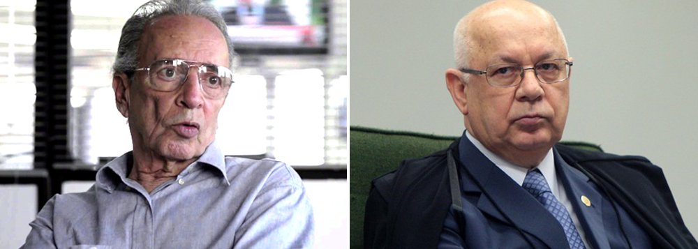 "As ameaças ao ministro Teori Zavascki e à casa gaúcha de seu filho são mais do que aparentam. Sóbrio, sem discurseiras políticas nem pedantismos jurídicos, de sua chegada até agora é um ministro exemplar do que deve ser o Suprem", diz o colunista Janio de Freitas, que defende dura punição aos que incitaram violência contra Teori nas redes sociais (Foto: Leonardo Attuch) "As ameaças ao ministro Teori Zavascki e à casa gaúcha de seu filho são mais do que aparentam. Sóbrio, sem discurseiras políticas nem pedantismos jurídicos, de sua chegada até agora é um ministro exemplar do que deve ser o Suprem", diz o colunista Janio de Freitas, que defende dura punição aos que incitaram violência contra Teori nas redes sociais