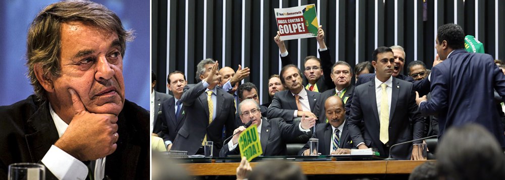 Colunista do 247 Tereza Cruvinel repercute o escritor e um dos jornalistas mas influentes de Portugal, Miguel Sousa Tavares, que definiu a sessão que aprovou a admissibilidade do processo de impeachment da presidente Dilma Rousseff como "uma assembleia geral de bandidos comandada por um bandido chamado Eduardo Cunha"; "Devo dizer que nunca vi o Brasil descer tão baixo como no que se passou no Congresso. Aquilo ultrapassa tudo que é discutível, não existe" Fizeram a destituição da presidente sem qualquer base jurídica e constitucional para tal. E com uma falta de dignidade de arrepiar", diz (Foto: Tereza Cruvinel) Colunista do 247 Tereza Cruvinel repercute o escritor e um dos jornalistas mas influentes de Portugal, Miguel Sousa Tavares, que definiu a sessão que aprovou a admissibilidade do processo de impeachment da presidente Dilma Rousseff como "uma assembleia geral de bandidos comandada por um bandido chamado Eduardo Cunha"; "Devo dizer que nunca vi o Brasil descer tão baixo como no que se passou no Congresso. Aquilo ultrapassa tudo que é discutível, não existe" Fizeram a destituição da presidente sem qualquer base jurídica e constitucional para tal. E com uma falta de dignidade de arrepiar", diz