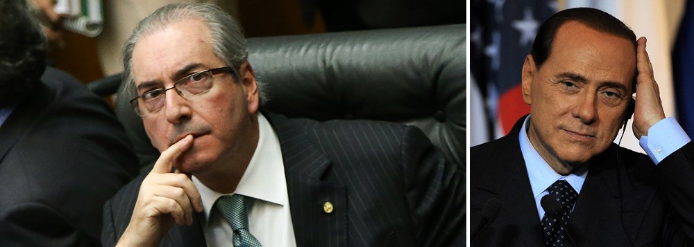 "Ao assegurar a aprovação do pedido de impeachment da presidente Dilma Rousseff, o deputado Eduardo Cunha consolidou-se como o Sílvio Berlusconi do atual momento político brasileiro", afirma o diretor do 247 em Brasília, Paulo Moreira Leite; ele lembra que assim como Berlusconi, que mesmo denunciado por corrupção, tornou-se o mais longevo primeiro ministro do pós-guerra na Itália, Cunha mostrou que domina um grupo de "conservadorismo extremo e reacionário" que garantiu 36 votos decisivos contra Dilma; "Com votação de ontem, Cunha deu um novo para consolidar um poder pessoal cuja dimensão surpreendeu os analistas mais aplicados -- pois sua máquina mostrou-se capaz de dar o primeiro passo de um golpe de Estado parlamentar no regime presidencialista brasileiro", afirma; leia íntegra (Foto: Paulo Moreira Leite) "Ao assegurar a aprovação do pedido de impeachment da presidente Dilma Rousseff, o deputado Eduardo Cunha consolidou-se como o Sílvio Berlusconi do atual momento político brasileiro", afirma o diretor do 247 em Brasília, Paulo Moreira Leite; ele lembra que assim como Berlusconi, que mesmo denunciado por corrupção, tornou-se o mais longevo primeiro ministro do pós-guerra na Itália, Cunha mostrou que domina um grupo de "conservadorismo extremo e reacionário" que garantiu 36 votos decisivos contra Dilma; "Com votação de ontem, Cunha deu um novo para consolidar um poder pessoal cuja dimensão surpreendeu os analistas mais aplicados -- pois sua máquina mostrou-se capaz de dar o primeiro passo de um golpe de Estado parlamentar no regime presidencialista brasileiro", afirma; leia íntegra