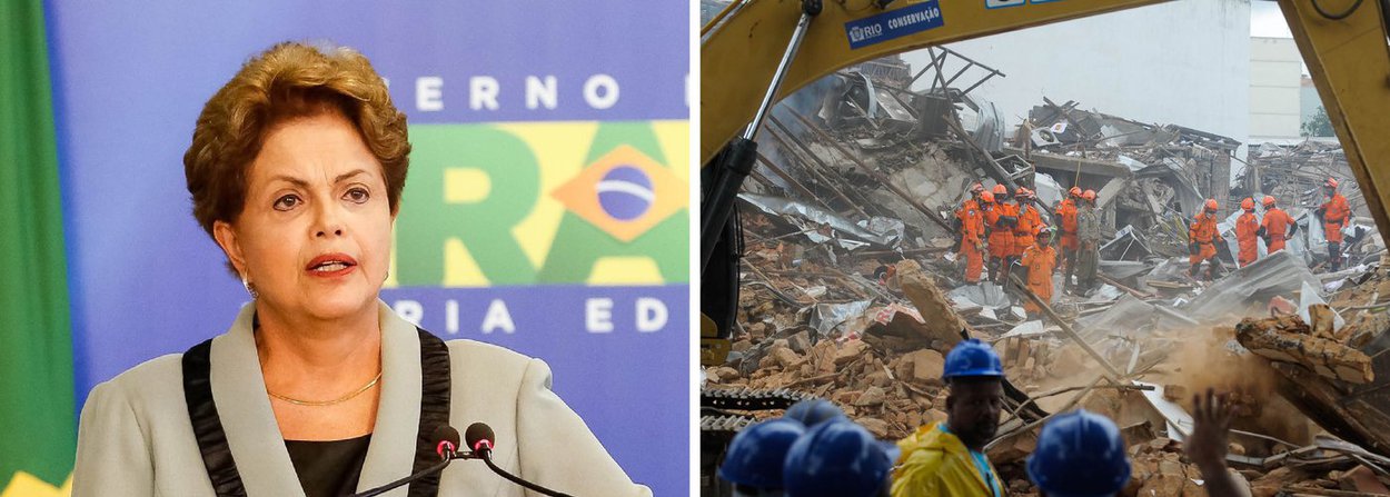 "Foi com grande tristeza que recebi a notícia da explosão ocorrida na madrugada de hoje, no bairro de São Cristóvão, no Rio de Janeiro. Transmito minha solidariedade aos feridos e às dezenas de famílias afetadas pela explosão", disse a presidente, por meio de nota divulgada pela Secretaria de Imprensa; Dilma está em viagem oficial à Suécia e Finlândia e retorna ao Brasil na próxima quarta-feira 21; acidente, provocado por um vazamento de gás, danificou cerca de 40 imóveis ao redor (Foto: Gisele Federicce) "Foi com grande tristeza que recebi a notícia da explosão ocorrida na madrugada de hoje, no bairro de São Cristóvão, no Rio de Janeiro. Transmito minha solidariedade aos feridos e às dezenas de famílias afetadas pela explosão", disse a presidente, por meio de nota divulgada pela Secretaria de Imprensa; Dilma está em viagem oficial à Suécia e Finlândia e retorna ao Brasil na próxima quarta-feira 21; acidente, provocado por um vazamento de gás, danificou cerca de 40 imóveis ao redor