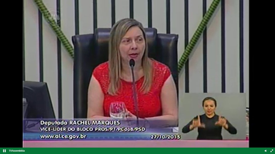 Na manhã de hoje (27) a Assembleia realizou sessão especial para prestar homenagem a personalidades e instituições que se destacam no trabalho de prevenção ao câncer de mama, como parte das atividades comemorativas do Outubro Rosa. A sessão foi presidida pela deputada Rachel Marques (PT) e contou com a presença das deputadas Augusta Brito, Silvana Oliveira e Fernanda Pessoa (Foto: Fatima 247) Na manhã de hoje (27) a Assembleia realizou sessão especial para prestar homenagem a personalidades e instituições que se destacam no trabalho de prevenção ao câncer de mama, como parte das atividades comemorativas do Outubro Rosa. A sessão foi presidida pela deputada Rachel Marques (PT) e contou com a presença das deputadas Augusta Brito, Silvana Oliveira e Fernanda Pessoa