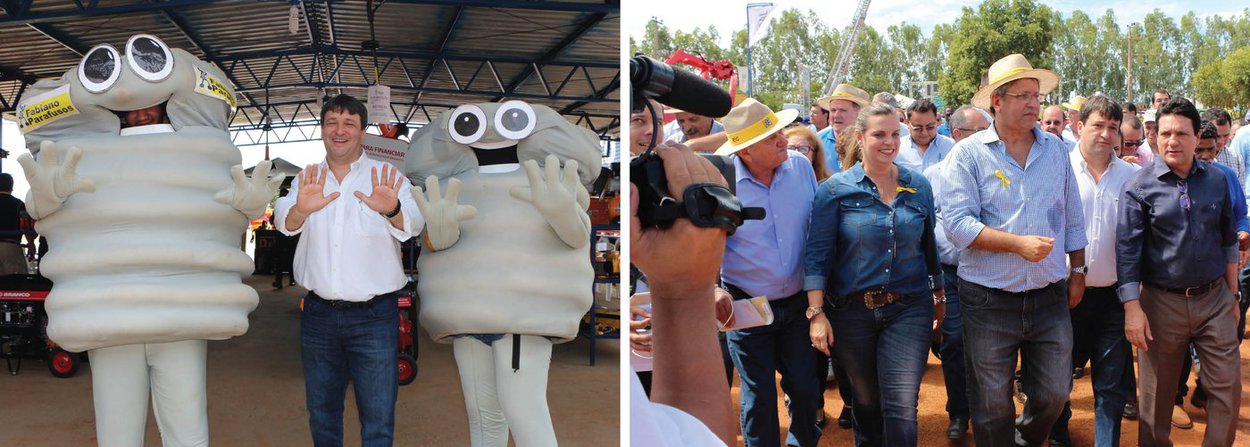 Durante participação na abertura da 16ª Agrotins, nesta quarta-feira, 4, o empresário Fabiano Parafusos (PRB) reafirmou que estará na disputa pela Prefeitura de Palmas; "Eu sou o pré-candidato do PRB a prefeitura de Palmas", disse Fabiano, que representou o presidente do PRB no evento, deputado César Halum; "Vou conversar com os empresários, com várias classes e com os produtores rurais também. Porque são essas pessoas, no dia a dia delas, que fazem a economia acontecer e sabem das necessidades de Palmas. Eu tenho dito que estou à disposição e acredito que a mudança que Palmas precisa passa por essa conversa e construção em conjunto com a sociedade sobre a cidade", destacou (Foto: Aquiles Lins) Durante participação na abertura da 16ª Agrotins, nesta quarta-feira, 4, o empresário Fabiano Parafusos (PRB) reafirmou que estará na disputa pela Prefeitura de Palmas; "Eu sou o pré-candidato do PRB a prefeitura de Palmas", disse Fabiano, que representou o presidente do PRB no evento, deputado César Halum; "Vou conversar com os empresários, com várias classes e com os produtores rurais também. Porque são essas pessoas, no dia a dia delas, que fazem a economia acontecer e sabem das necessidades de Palmas. Eu tenho dito que estou à disposição e acredito que a mudança que Palmas precisa passa por essa conversa e construção em conjunto com a sociedade sobre a cidade", destacou