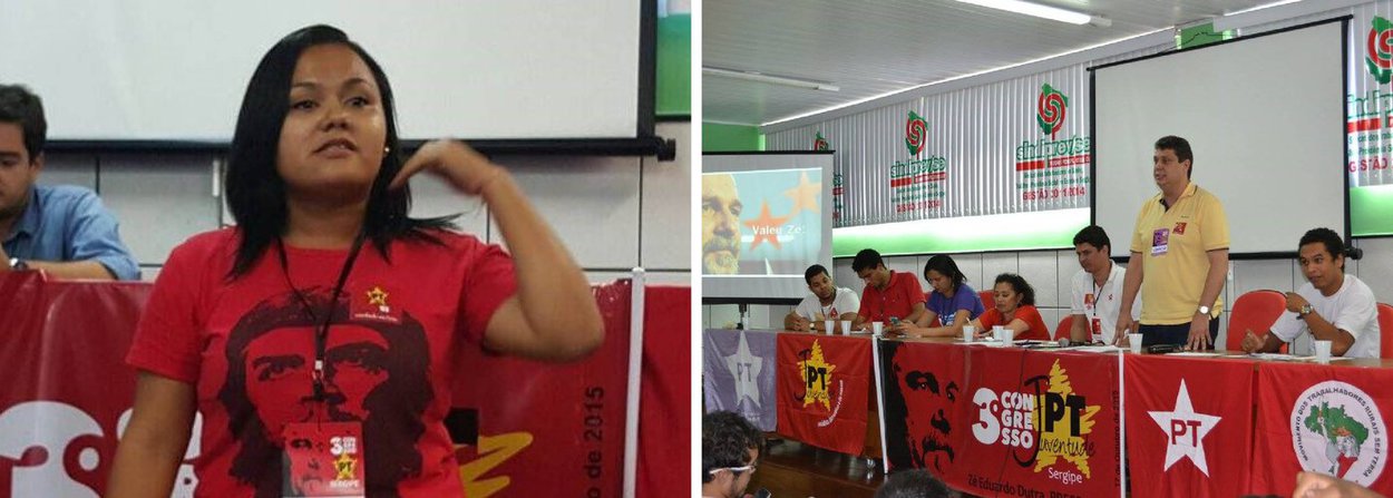 O PT de Sergipe realizou no último final de semana a terceira edição do seu Congresso Estadual de Juventude; no evento, a técnica em gestão ambiental Linei Pereira, de 27 anos, foi eleita secretária de Juventude do PT estadual; ela integra a corrente Construindo Um Novo Brasil/Articulação Unidade na Luta, que é liderada, no Estado, pelo secretário nacional de Finanças, Márcio Macêdo (Foto: Valter Lima) O PT de Sergipe realizou no último final de semana a terceira edição do seu Congresso Estadual de Juventude; no evento, a técnica em gestão ambiental Linei Pereira, de 27 anos, foi eleita secretária de Juventude do PT estadual; ela integra a corrente Construindo Um Novo Brasil/Articulação Unidade na Luta, que é liderada, no Estado, pelo secretário nacional de Finanças, Márcio Macêdo