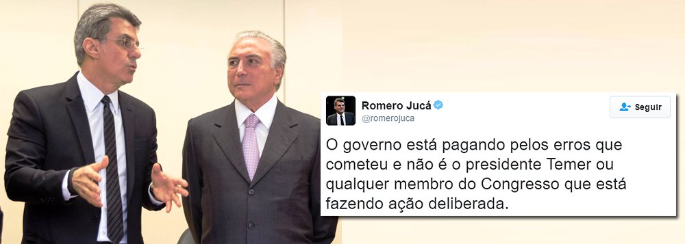 'Senador Romero Jucá, outro impoluto do PMDB presente nas listas da Operação Lava Jato, por supostas doações ilegais das empreiteiras Andrade Gutierrez e UTC, repetiu o chefe Michel temer e já o chama de Presidente no Twitter, claro sem deixar de levar a devida “surra” moral dos frequentadores da rede social', destaca Fernando Brito, do Tijolaço (Foto: Roberta Namour) 'Senador Romero Jucá, outro impoluto do PMDB presente nas listas da Operação Lava Jato, por supostas doações ilegais das empreiteiras Andrade Gutierrez e UTC, repetiu o chefe Michel temer e já o chama de Presidente no Twitter, claro sem deixar de levar a devida “surra” moral dos frequentadores da rede social', destaca Fernando Brito, do Tijolaço