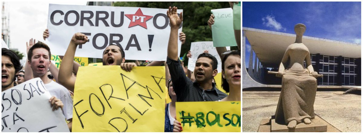 Movimentos pró-impeachment pretendem protestar em frente ao Supremo Tribunal Federal no dia 16, quando a corte se reúne para discutir o rito do processo no Congresso; manifestantes planejam intimidar o ministro Luiz Edson Fachin, que barrou o golpe de Eduardo Cunha nessa semana, ao passar em um telão um vídeo dele declarando apoio à presidente Dilma em 2014 (Foto: Gisele Federicce) Movimentos pró-impeachment pretendem protestar em frente ao Supremo Tribunal Federal no dia 16, quando a corte se reúne para discutir o rito do processo no Congresso; manifestantes planejam intimidar o ministro Luiz Edson Fachin, que barrou o golpe de Eduardo Cunha nessa semana, ao passar em um telão um vídeo dele declarando apoio à presidente Dilma em 2014