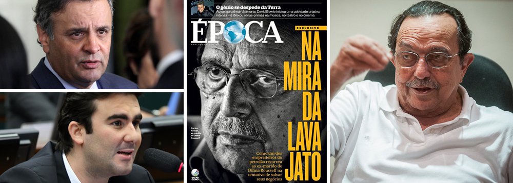 Mesmo usando a palavra "pode" no título, o site do partido presidido por Aécio Neves, principal articulador do golpe, reproduz a reportagem de capa desse fim de semana da Época; revista apela ao acusar, mesmo sem provas, o ex-marido da presidente Dilma, o advogado Carlos Araújo, de ter ajudado executivos da Engevix a destravar empréstimos oficiais junto ao governo; ao 247, Araújo rebateu: "Fui surpreendido com tanta maldade. Isso é coisa de jornalismo bandido, que não tem fatos, não tem provas, e tenta forjar uma impressão negativa sobre as pessoas que querem atingir"; para o deputado tucano Caio Narcio (MG), no entanto, as denúncias são "muito graves e devem ser levadas a sério" (Foto: Gisele Federicce) Mesmo usando a palavra "pode" no título, o site do partido presidido por Aécio Neves, principal articulador do golpe, reproduz a reportagem de capa desse fim de semana da Época; revista apela ao acusar, mesmo sem provas, o ex-marido da presidente Dilma, o advogado Carlos Araújo, de ter ajudado executivos da Engevix a destravar empréstimos oficiais junto ao governo; ao 247, Araújo rebateu: "Fui surpreendido com tanta maldade. Isso é coisa de jornalismo bandido, que não tem fatos, não tem provas, e tenta forjar uma impressão negativa sobre as pessoas que querem atingir"; para o deputado tucano Caio Narcio (MG), no entanto, as denúncias são "muito graves e devem ser levadas a sério"