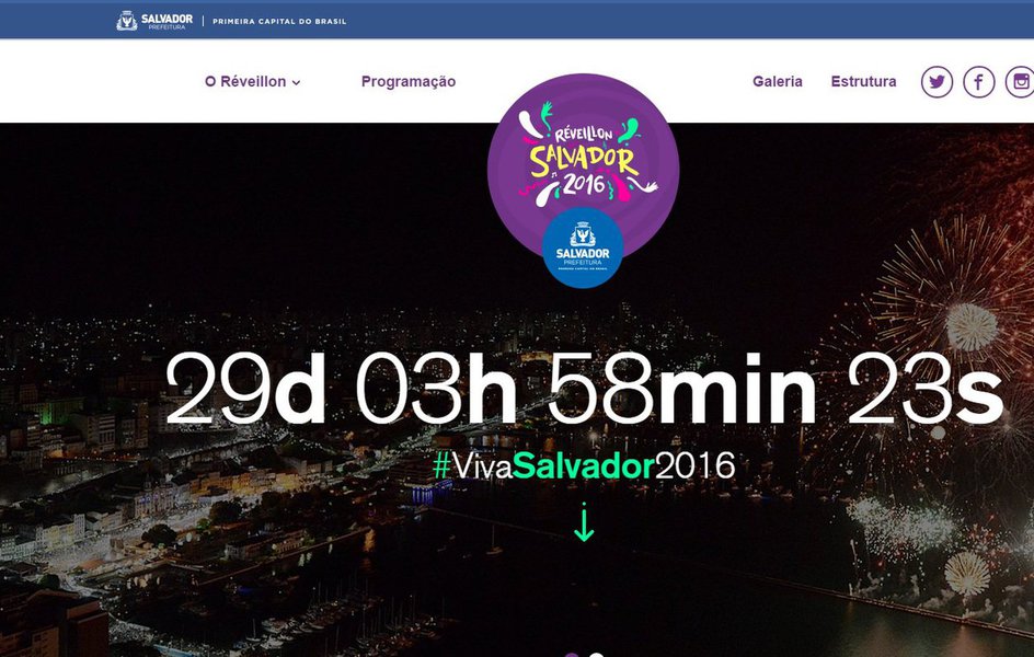 A menos de um mês da chegada de 2016, a Prefeitura de Salvador 'já agita' com seu novo site, o viva2016.com.br, as redes com notícias e novidades sobre o Réveillon, que acontece na Praça Cairu, no Comércio, entre os dias 28 de dezembro e 1º de janeiro; o coordenador de comunicação digital da prefeitura, Germano Bona, afirma que a ideia principal da página é apresentar a programação, "funcionando como um repositório das notícias do que vai acontecer antes, durante e depois da festa, apresentando toda a estrutura que foi preparada em relação a atendimento médico, mobilidade, segurança, entre outros pontos" (Foto: Romulo Faro) A menos de um mês da chegada de 2016, a Prefeitura de Salvador 'já agita' com seu novo site, o viva2016.com.br, as redes com notícias e novidades sobre o Réveillon, que acontece na Praça Cairu, no Comércio, entre os dias 28 de dezembro e 1º de janeiro; o coordenador de comunicação digital da prefeitura, Germano Bona, afirma que a ideia principal da página é apresentar a programação, "funcionando como um repositório das notícias do que vai acontecer antes, durante e depois da festa, apresentando toda a estrutura que foi preparada em relação a atendimento médico, mobilidade, segurança, entre outros pontos"