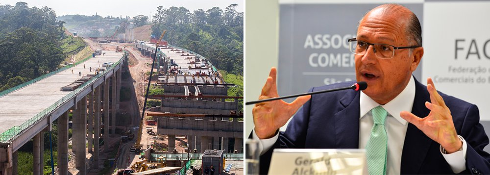 Suposto esquema de superfaturamento em desapropriações pode ter desviado até R$ 1,3 bilhão dos cofres do governo estadual paulista no trecho Norte do Rodoanel, em Guarulhos (SP); a obra, que obteve investimentos de R$ 6,8 bilhões, é uma das vitrines políticas do governador Geraldo Alckmin (PSDB); ao todo, 28 pessoas físicas e jurídicas já tiveram seus sigilos fiscal e bancário quebrados por ordem da Justiça criminal de Guarulhos; investigações apontam indícios de envolvimento de ao menos três peritos nomeados pela Justiça da Fazenda Pública de Guarulhos (Foto: Roberta Namour) Suposto esquema de superfaturamento em desapropriações pode ter desviado até R$ 1,3 bilhão dos cofres do governo estadual paulista no trecho Norte do Rodoanel, em Guarulhos (SP); a obra, que obteve investimentos de R$ 6,8 bilhões, é uma das vitrines políticas do governador Geraldo Alckmin (PSDB); ao todo, 28 pessoas físicas e jurídicas já tiveram seus sigilos fiscal e bancário quebrados por ordem da Justiça criminal de Guarulhos; investigações apontam indícios de envolvimento de ao menos três peritos nomeados pela Justiça da Fazenda Pública de Guarulhos