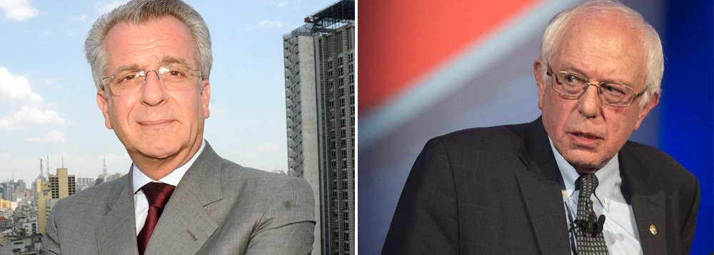 "Expressando-se na criminalização de Lula e Dilma, o esforço implacável para a destruição do Partido dos Trabalhadores destina-se a eliminar a principal referência - no país de hoje, nas condições de hoje, para os interesses das parcelas exploradas da população", escreve Paulo Moreira Leite, ao criticar a comparação do pré-candidato do PSDB à Prefeitura de São Paulo Andrea Matarazzo com o candidato democrata nos EUA, Bernie Sanders; para o jornalista, no Brasil de hoje "assistimos a construção de um universo paralelo onde a política se transforma em farsa, as ideias não fazem sentido, a memória histórica é esmagada e a forma sobrevive sem conteúdo" (Foto: Paulo Moreira Leite) "Expressando-se na criminalização de Lula e Dilma, o esforço implacável para a destruição do Partido dos Trabalhadores destina-se a eliminar a principal referência - no país de hoje, nas condições de hoje, para os interesses das parcelas exploradas da população", escreve Paulo Moreira Leite, ao criticar a comparação do pré-candidato do PSDB à Prefeitura de São Paulo Andrea Matarazzo com o candidato democrata nos EUA, Bernie Sanders; para o jornalista, no Brasil de hoje "assistimos a construção de um universo paralelo onde a política se transforma em farsa, as ideias não fazem sentido, a memória histórica é esmagada e a forma sobrevive sem conteúdo"