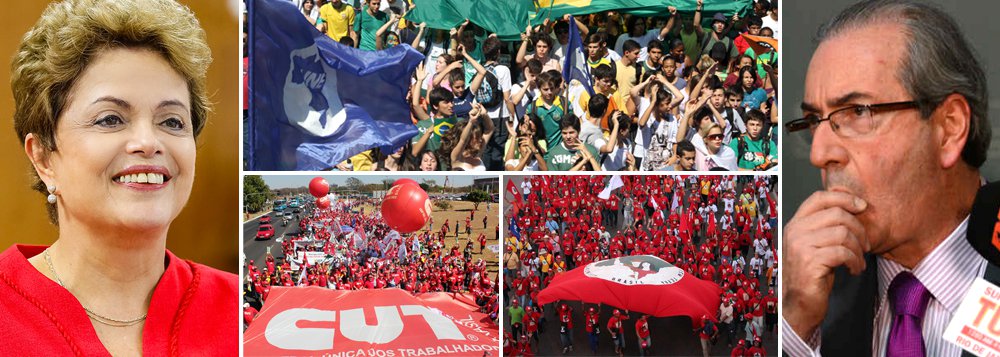 Atos anti-impeachment serão realizados nesta quarta-feira em ao menos 23 cidades, incluindo 18 capitais, encabeçados pela Frente Brasil Popular, que reúne dezenas de entidades de movimentos sociais, e conta com o apoio do PT e PC do B; entre os organizadores, CUT (Central Única dos Trabalhadores), CTB (Central dos Trabalhadores do Brasil), MST (Movimento dos Trabalhadores Sem-Terra), MTST (Movimento dos Trabalhadores Sem Teto) e UNE (União Nacional dos Estudantes) protestam contra “motivações criminosas” de Eduardo Cunha na Câmara e sustentam que não há base jurídica para o impeachment de Dilma Rousseff; intelectuais e parlamentares também vão participar das manifestações "em defesa da democracia" (Foto: Roberta Namour) Atos anti-impeachment serão realizados nesta quarta-feira em ao menos 23 cidades, incluindo 18 capitais, encabeçados pela Frente Brasil Popular, que reúne dezenas de entidades de movimentos sociais, e conta com o apoio do PT e PC do B; entre os organizadores, CUT (Central Única dos Trabalhadores), CTB (Central dos Trabalhadores do Brasil), MST (Movimento dos Trabalhadores Sem-Terra), MTST (Movimento dos Trabalhadores Sem Teto) e UNE (União Nacional dos Estudantes) protestam contra “motivações criminosas” de Eduardo Cunha na Câmara e sustentam que não há base jurídica para o impeachment de Dilma Rousseff; intelectuais e parlamentares também vão participar das manifestações "em defesa da democracia"