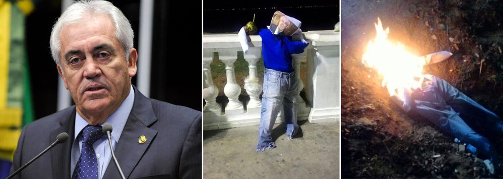 Senador Otto Alencar (PSD-BA) teve seu dia de Judas e foi queimado em manifestação de protesto do Movimento Brasil Livre (MBL), no Farol da Barraa; segundo o coordenador do MBL-BA, Ricardo Almeida, Otto foi o chefe que determinou a posição dos deputados peessedistas José Nunes, Paulo Magalhães, Antonio Brito, Sérgio Brito e Fernando Torres de, em desacordo com a maioria nacional do partido, ficarem contra o impeachment da presidente Dilma; "É lamentável que a Bahia tenha representantes na Câmara Federal que não tenham independência, desrespeitem uma decisão partidária, submetam-se a um chefete e coloquem seus mesquinhos interesses individuais à frente dos de seu povo", criticou (Foto: Leonardo Lucena) Senador Otto Alencar (PSD-BA) teve seu dia de Judas e foi queimado em manifestação de protesto do Movimento Brasil Livre (MBL), no Farol da Barraa; segundo o coordenador do MBL-BA, Ricardo Almeida, Otto foi o chefe que determinou a posição dos deputados peessedistas José Nunes, Paulo Magalhães, Antonio Brito, Sérgio Brito e Fernando Torres de, em desacordo com a maioria nacional do partido, ficarem contra o impeachment da presidente Dilma; "É lamentável que a Bahia tenha representantes na Câmara Federal que não tenham independência, desrespeitem uma decisão partidária, submetam-se a um chefete e coloquem seus mesquinhos interesses individuais à frente dos de seu povo", criticou